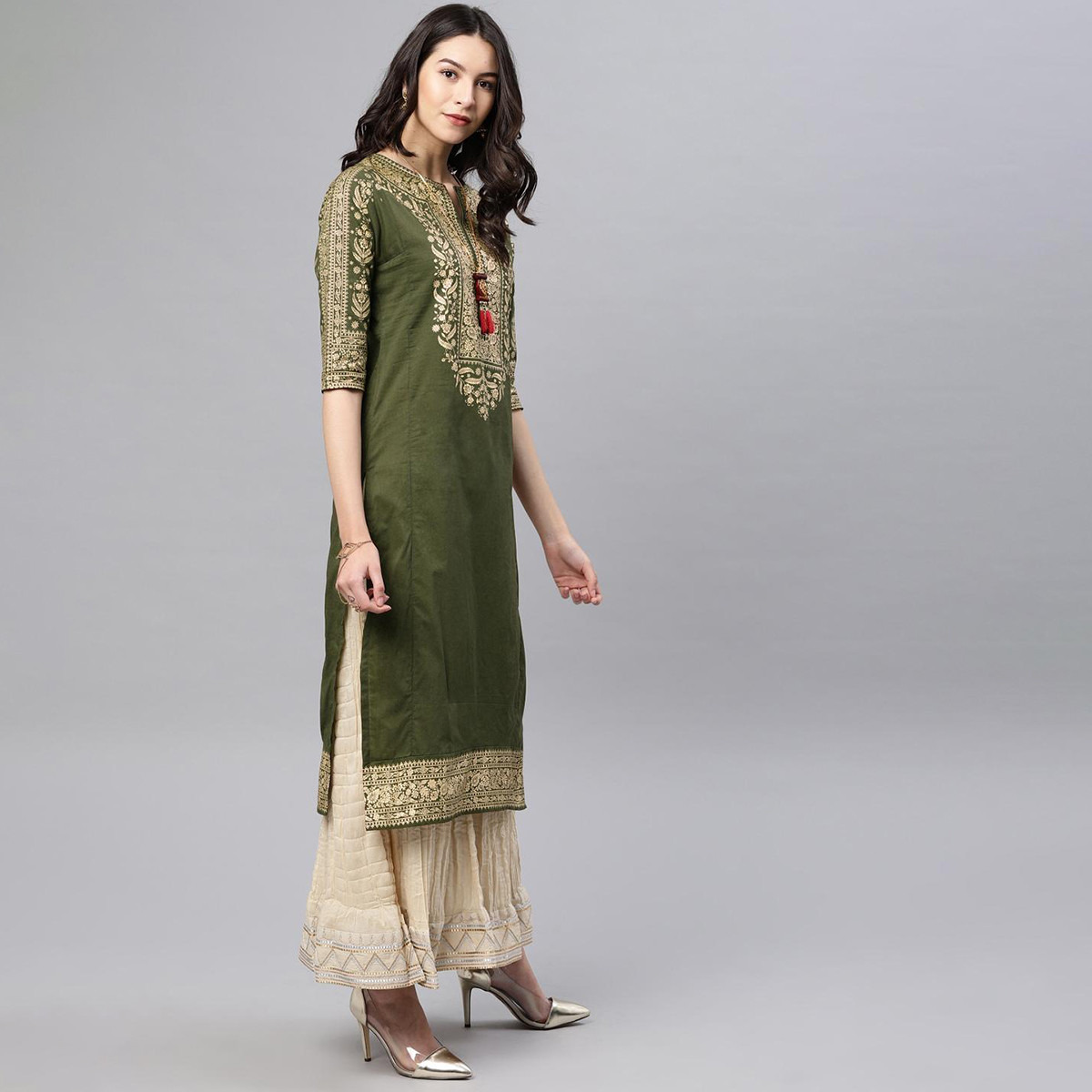فيشوده أخضر كورتا-women-clothing-ethnicwear-kurtas-image-4