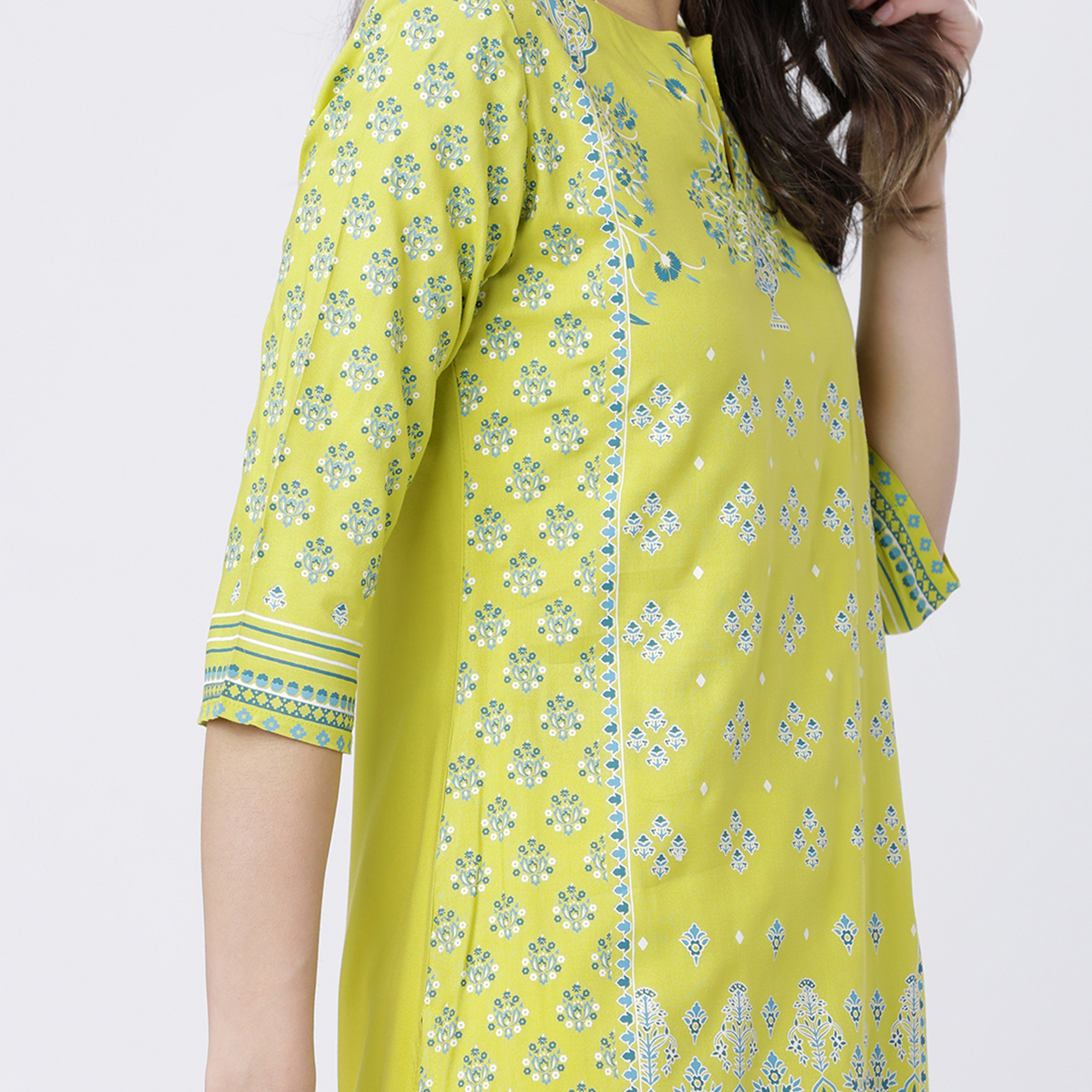 فيشوده أخضر قمم-women-clothing-ethnicwear-kurtas-image-4