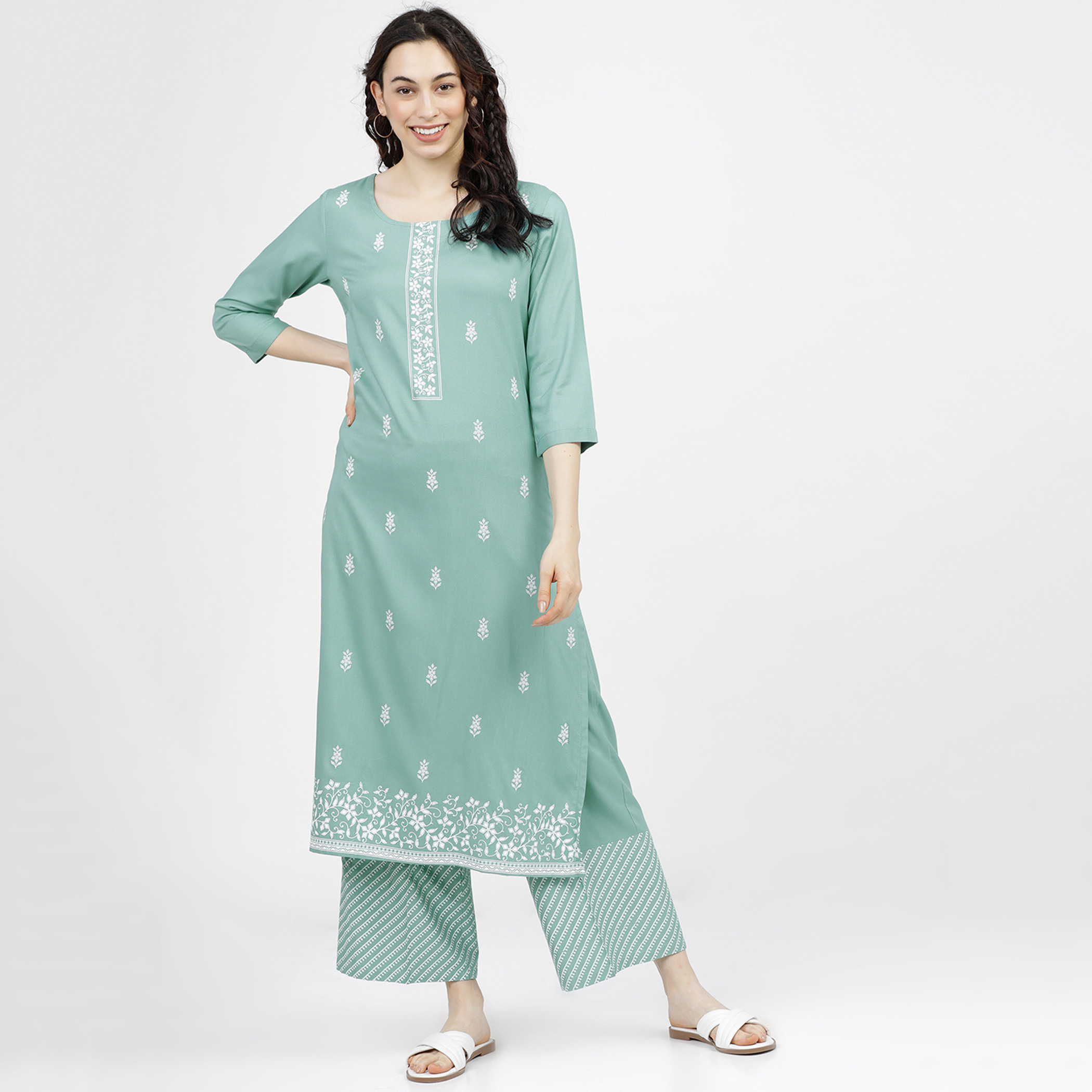 فيشوده أخضر قمم-women-clothing-ethnicwear-kurtas-image-1