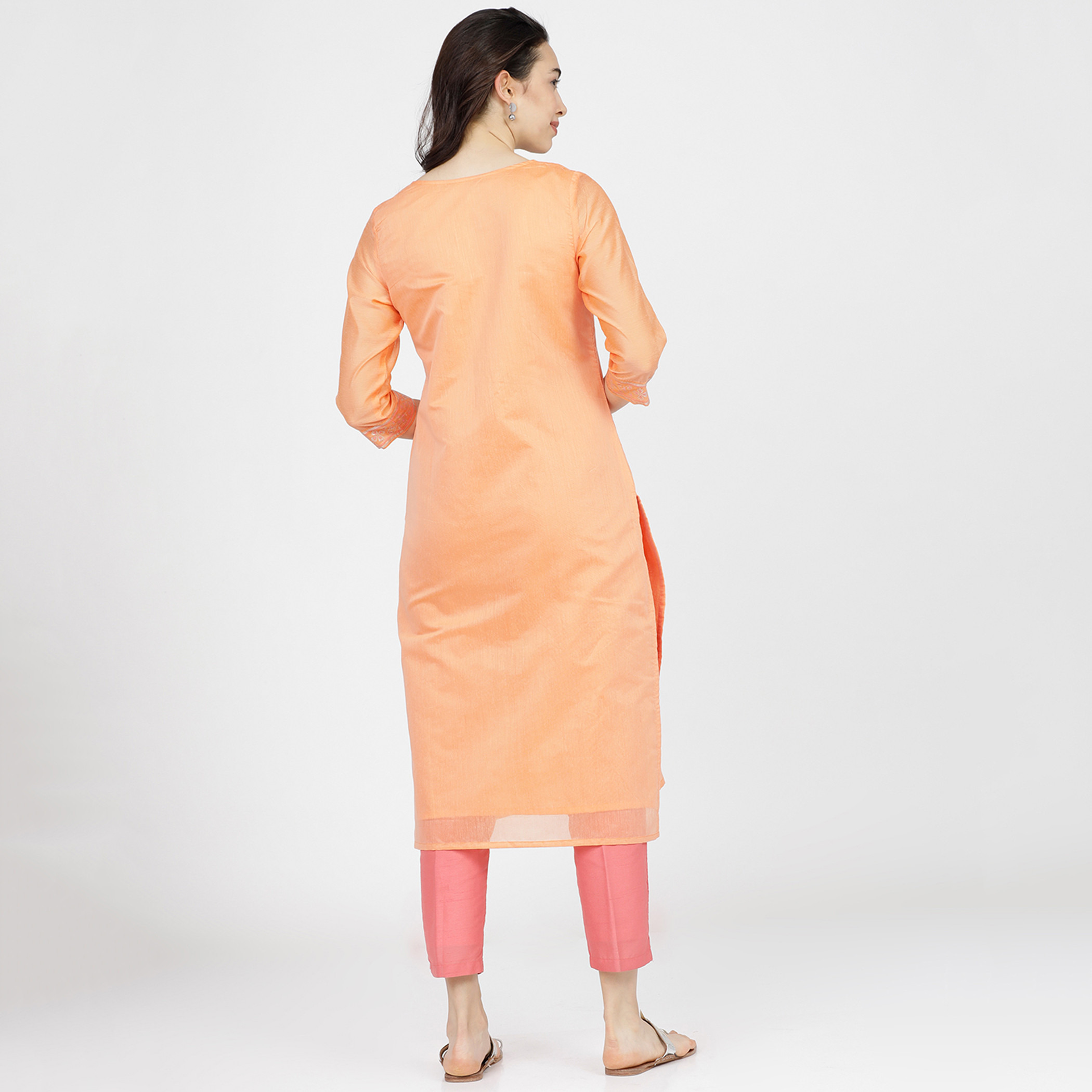 فيشوده البرتقالي قمم-women-clothing-ethnicwear-kurtas-image-3