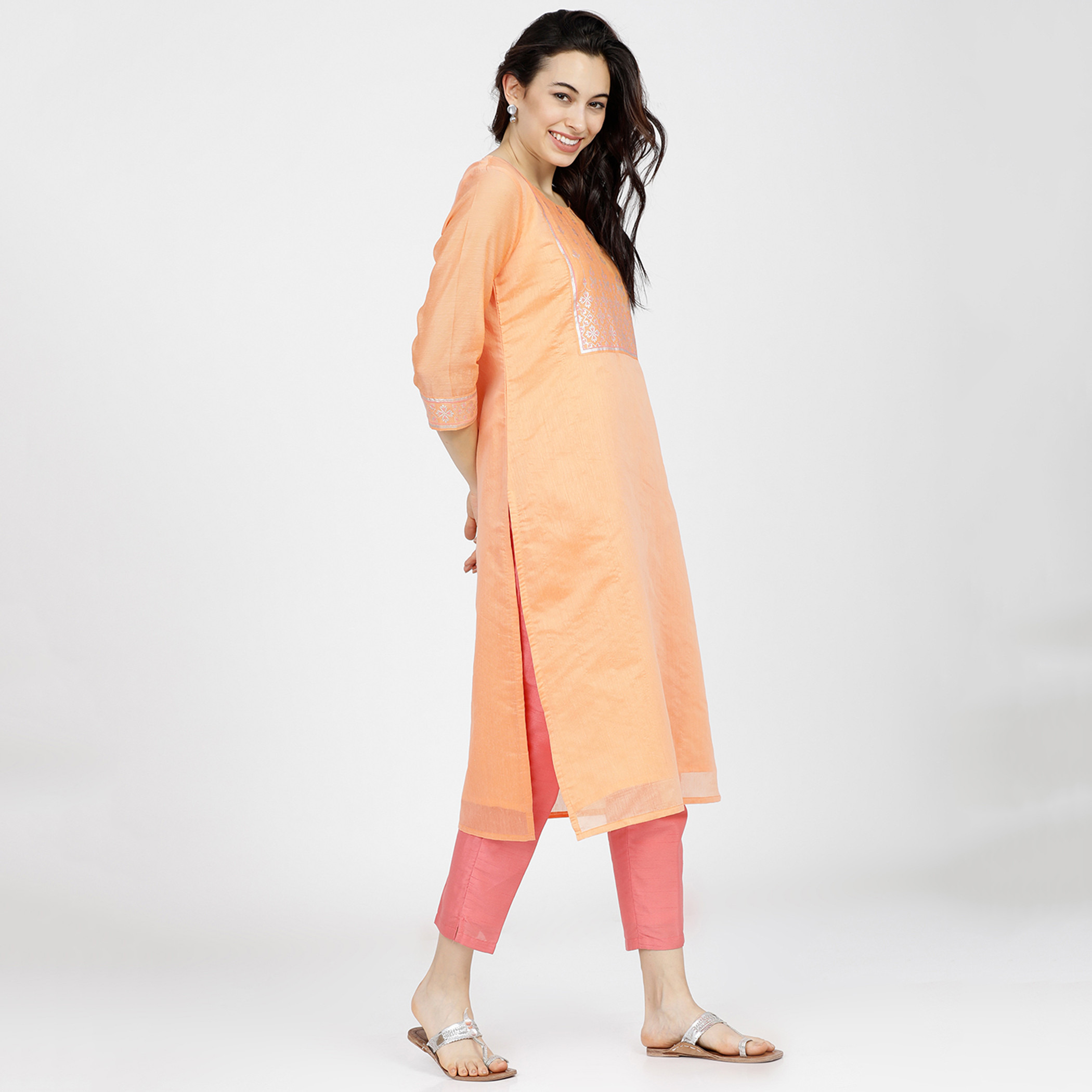 فيشوده البرتقالي قمم-women-clothing-ethnicwear-kurtas-image-5