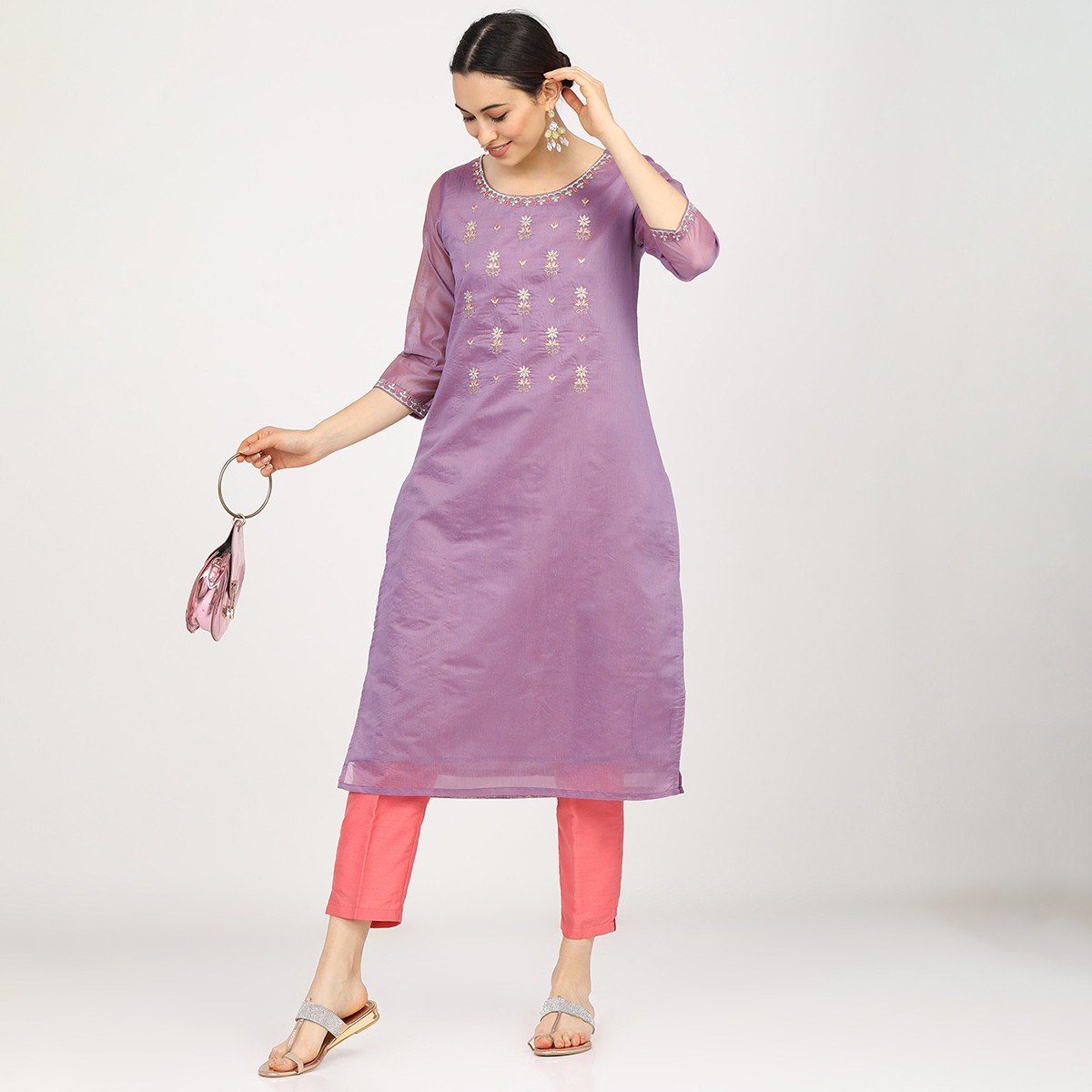 فيشوده نفسجي كورتا-women-clothing-ethnicwear-kurtas-image-1