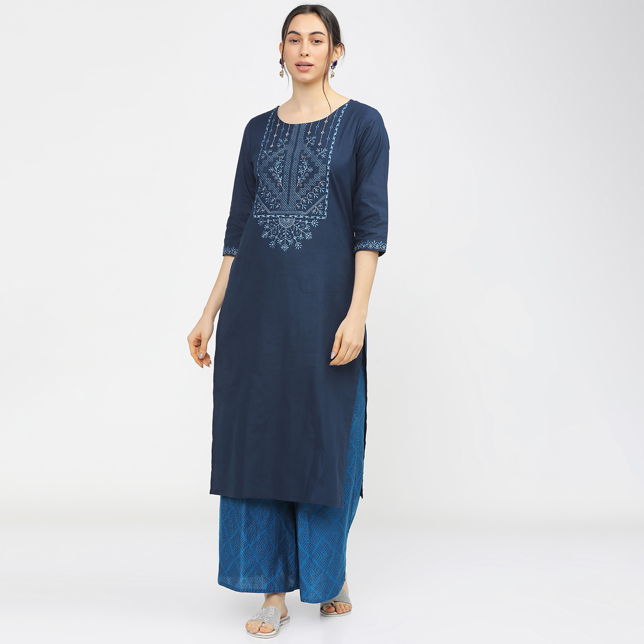 فيشوده أزرق قمم-women-clothing-ethnicwear-kurtas-image-1