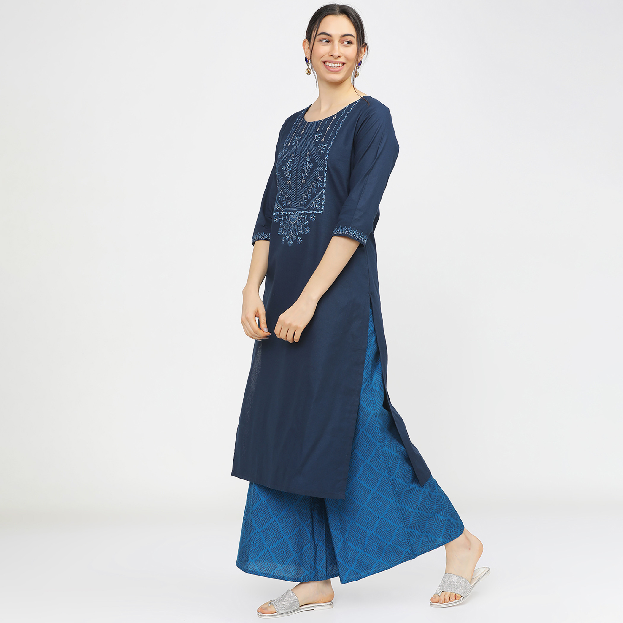 فيشوده أزرق قمم-women-clothing-ethnicwear-kurtas-image-2