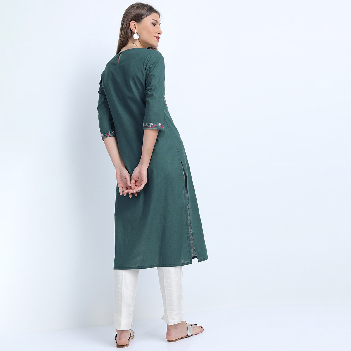 فيشوده أخضر كورتا-women-clothing-ethnicwear-kurtas-image-3