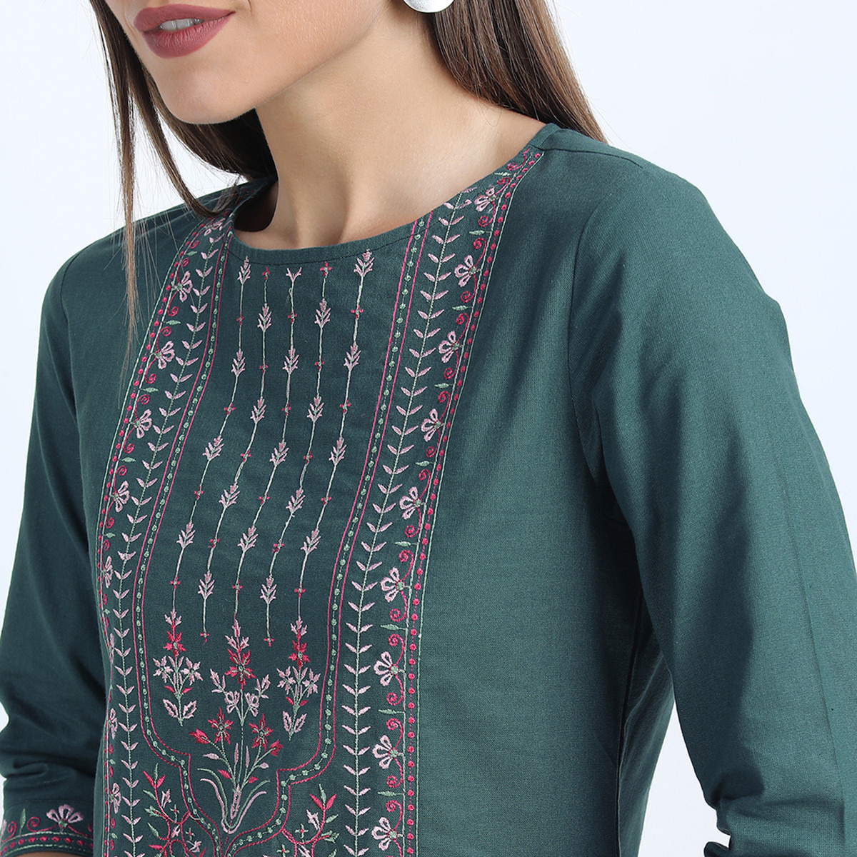 فيشوده أخضر كورتا-women-clothing-ethnicwear-kurtas-image-4