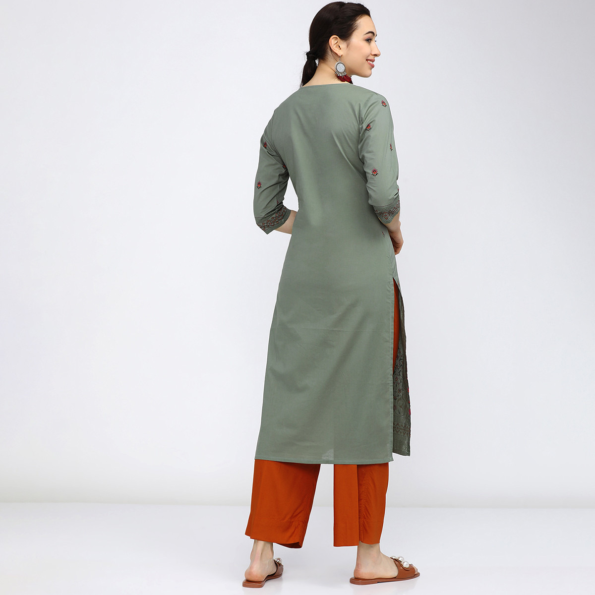 فيشوده أخضر كورتا-women-clothing-ethnicwear-kurtas-image-3