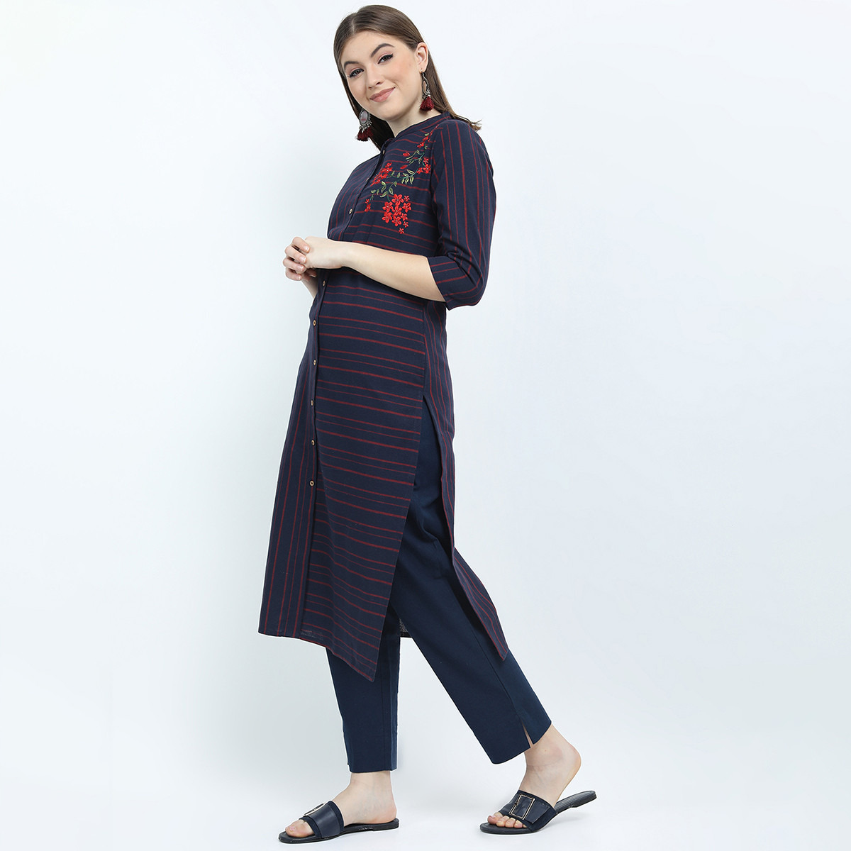 فيشوده أزرق كورتا-women-clothing-ethnicwear-kurtas-image-2