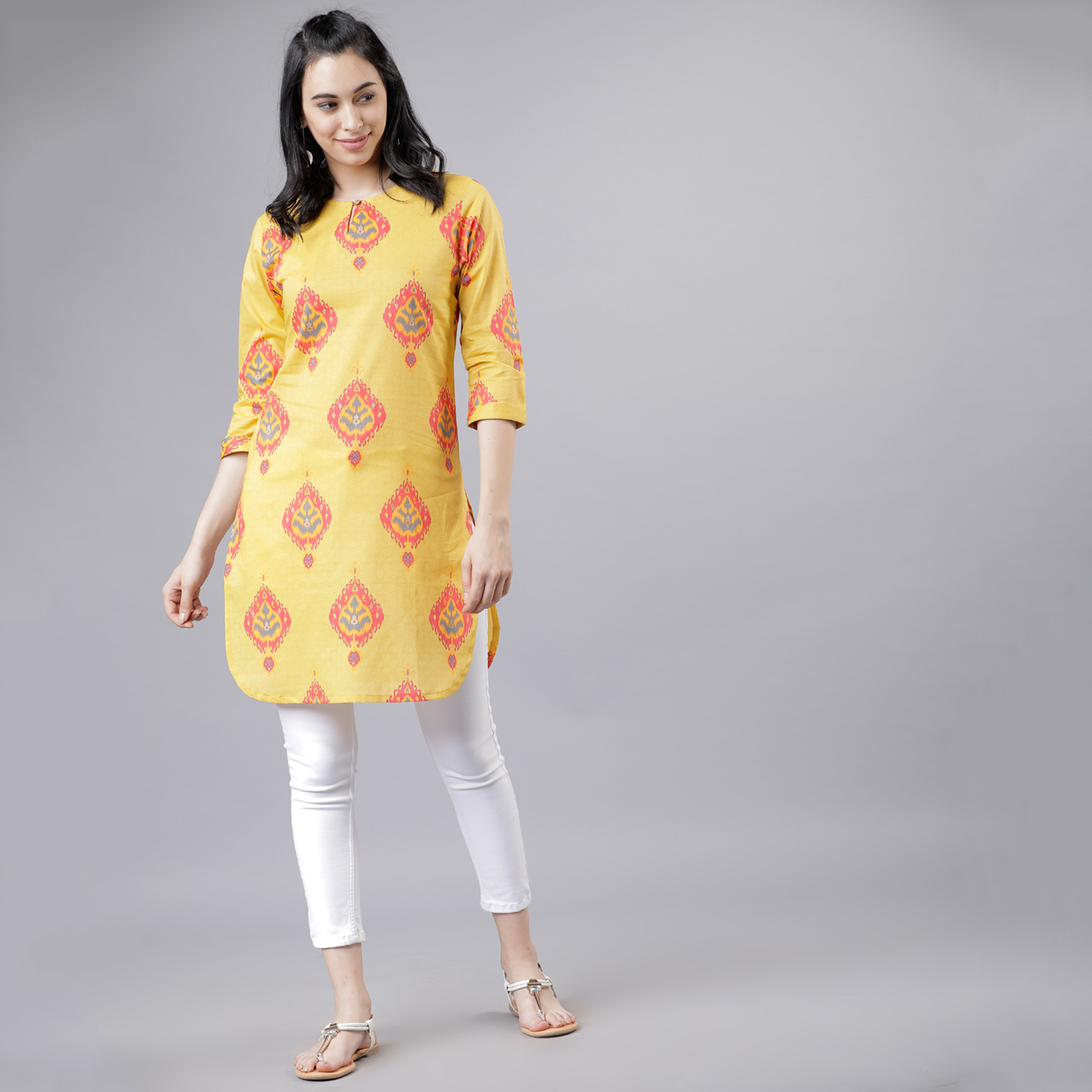  الأصفر قمم-women-clothing-ethnicwear-kurtas-image-1