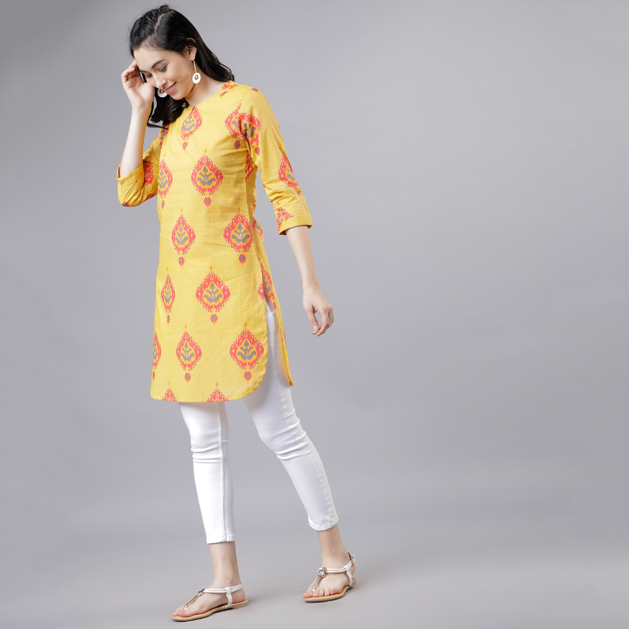  الأصفر قمم-women-clothing-ethnicwear-kurtas-image-2