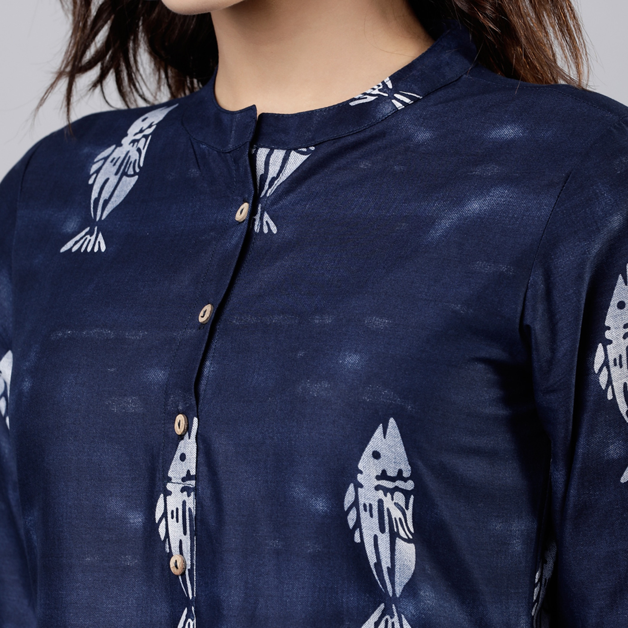 فيشوده أزرق متوسط الطول فستان-women-clothing-ethnicwear-dresses-image-5