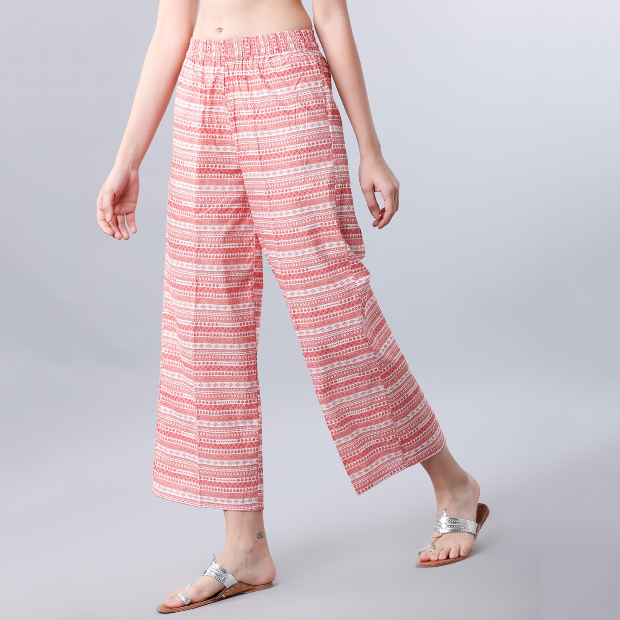 فيشوده لون القرنفل بالازو -women-clothing-ethnicwear-bottoms-palazzos-image-2