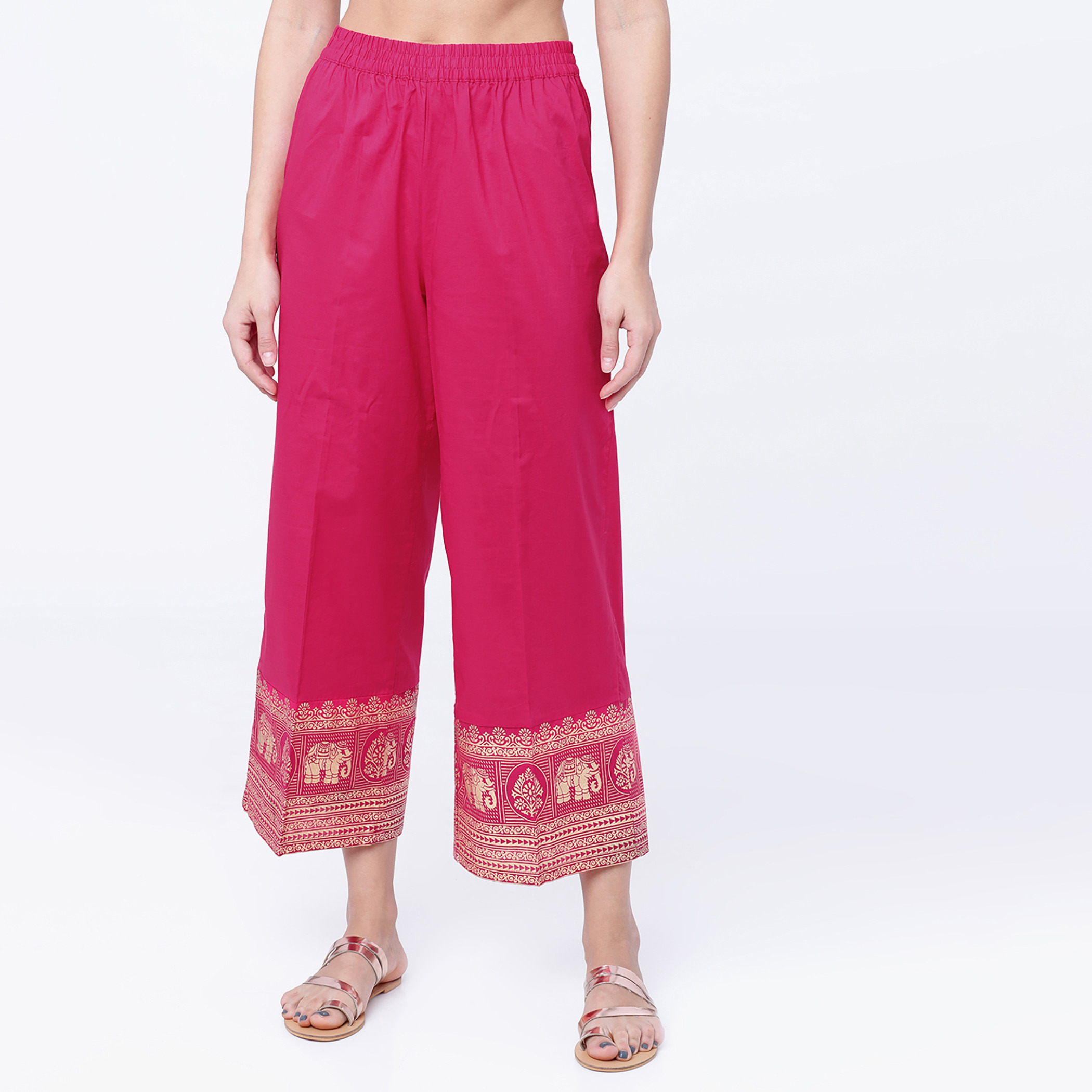 فيشوده لون القرنفل بالازو -women-clothing-ethnicwear-bottoms-palazzos-image-1