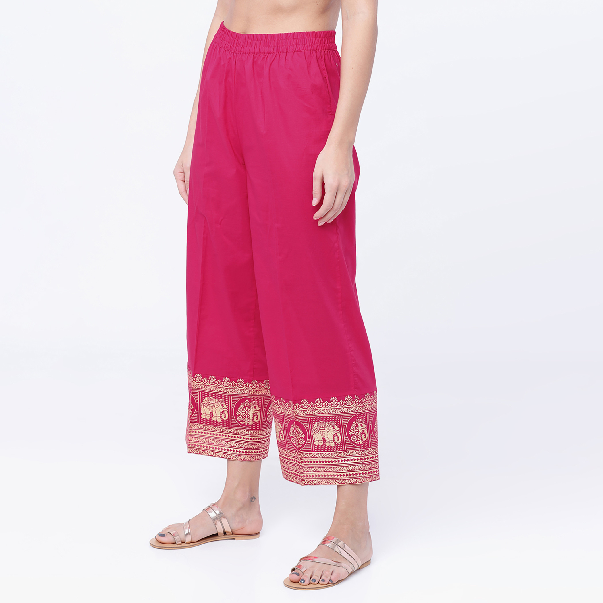 فيشوده لون القرنفل بالازو -women-clothing-ethnicwear-bottoms-palazzos-image-2