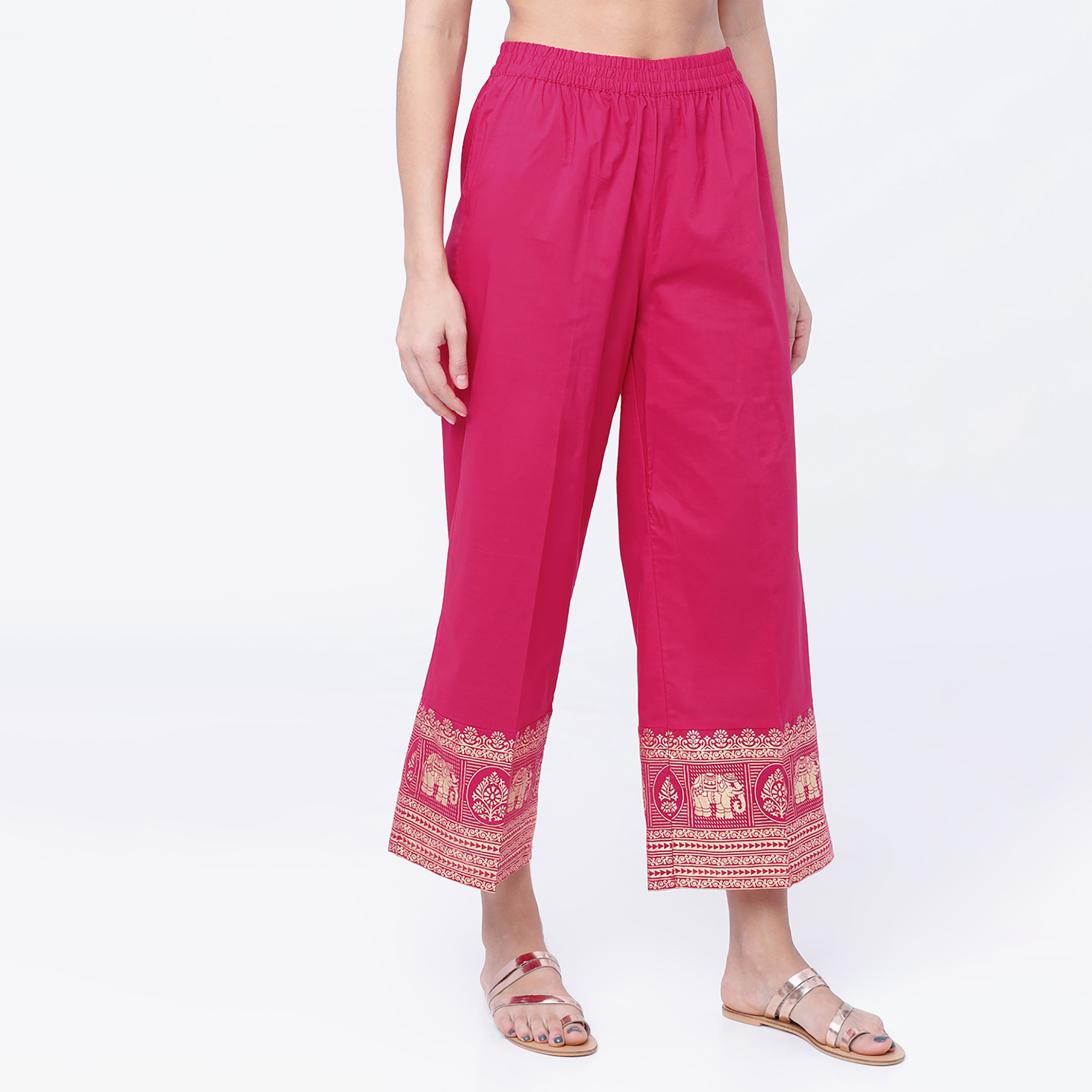 فيشوده لون القرنفل بالازو -women-clothing-ethnicwear-bottoms-palazzos-image-6