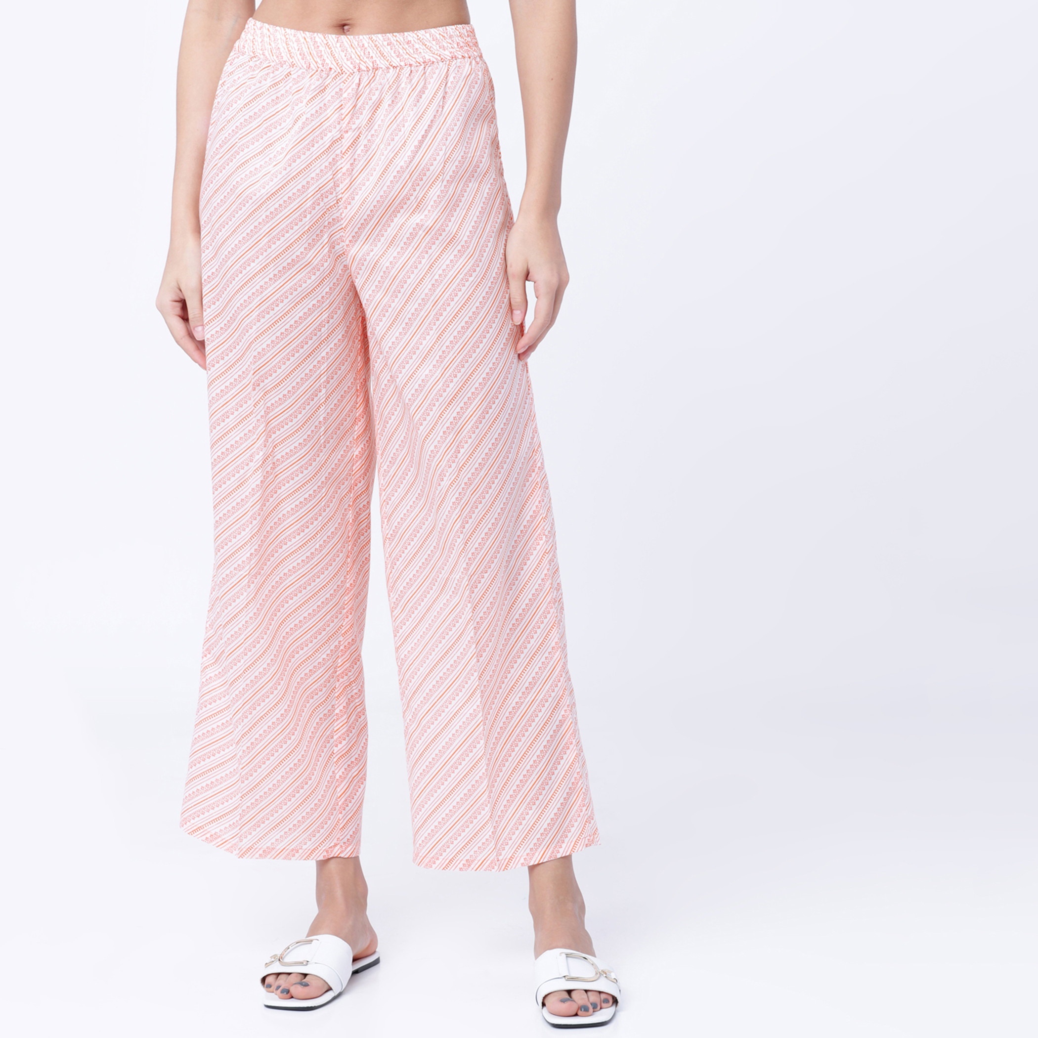 سروال بالازو مستقيمة مطاطي للنساء مطبوعة وردية من فيشوده-women-clothing-ethnicwear-bottoms-palazzos-image-1