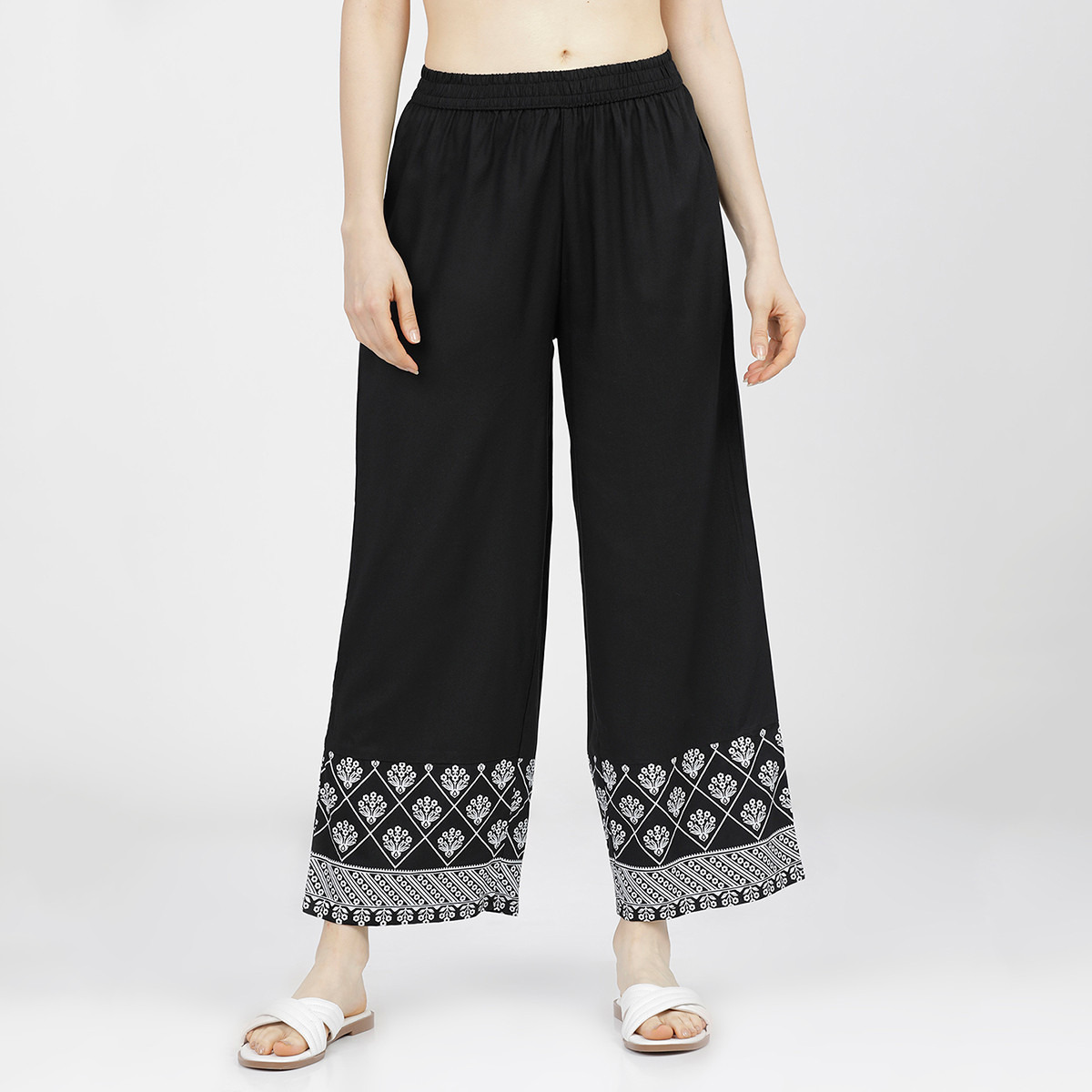 فيشوده أسود -women-clothing-ethnicwear-bottoms-palazzos-image-1