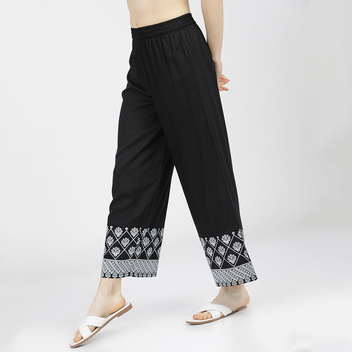 فيشوده أسود -women-clothing-ethnicwear-bottoms-palazzos-image-2