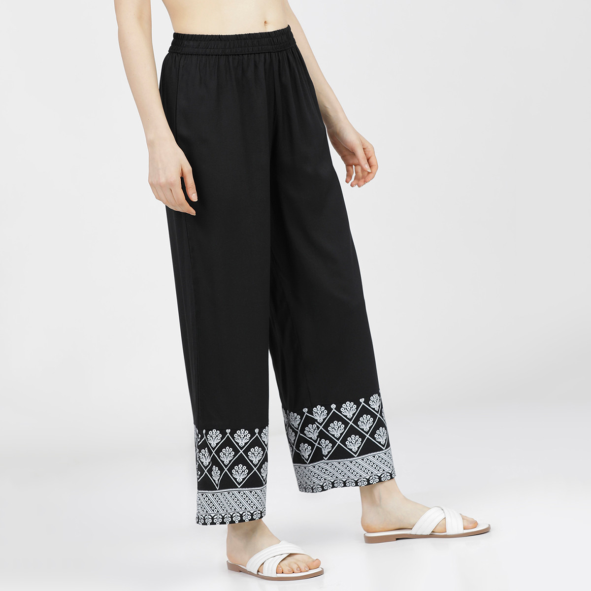 فيشوده أسود -women-clothing-ethnicwear-bottoms-palazzos-image-6