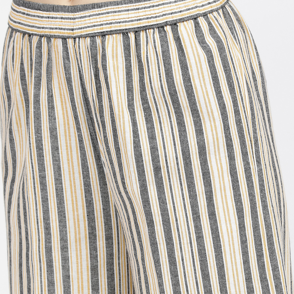 Vishudh Women Grey Striped Elasticated Waist Regular Fit Palazzo-women-clothing-ethnicwear-bottoms-palazzos-image-4