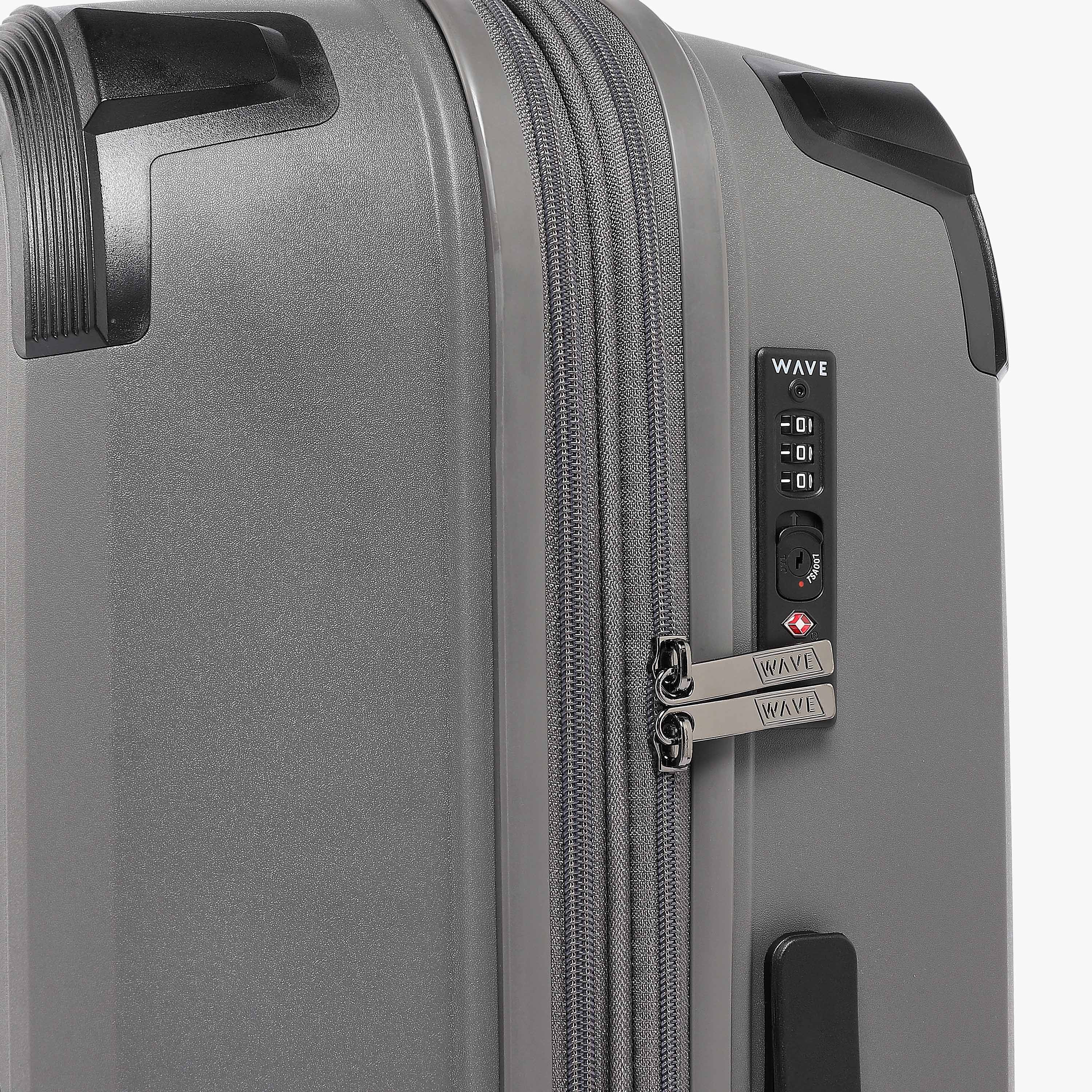 WAVE Solid Hardcase Trolley Bag with Retractable Handle - 24 Inches Check-in Bag-travel-luggagesandbags-luggage-image-4