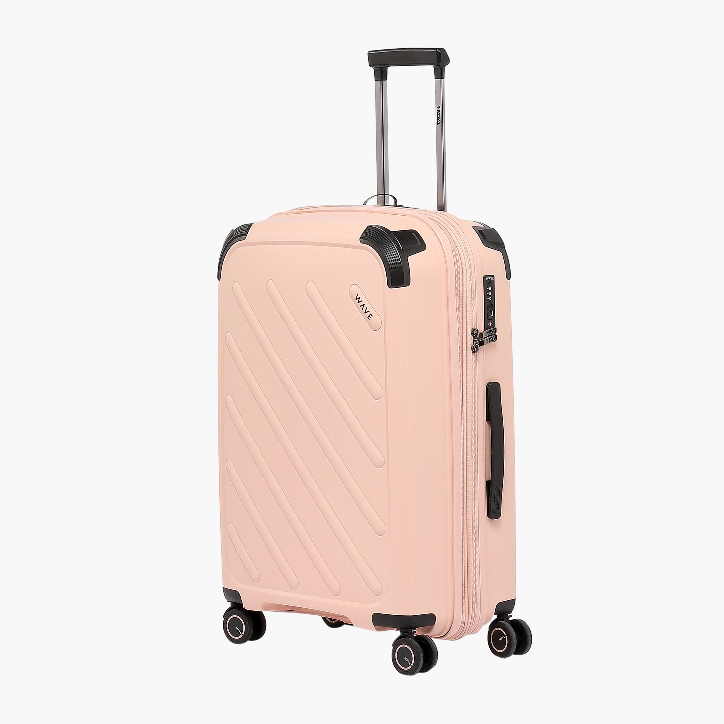 WAVE Solid Hardcase Trolley Bag with Retractable Handle - 24 Inches Check-in Bag-travel-luggagesandbags-luggage-image-1