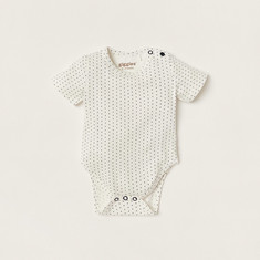 Giggles All-Over Printed Bodysuit with Short Sleeves