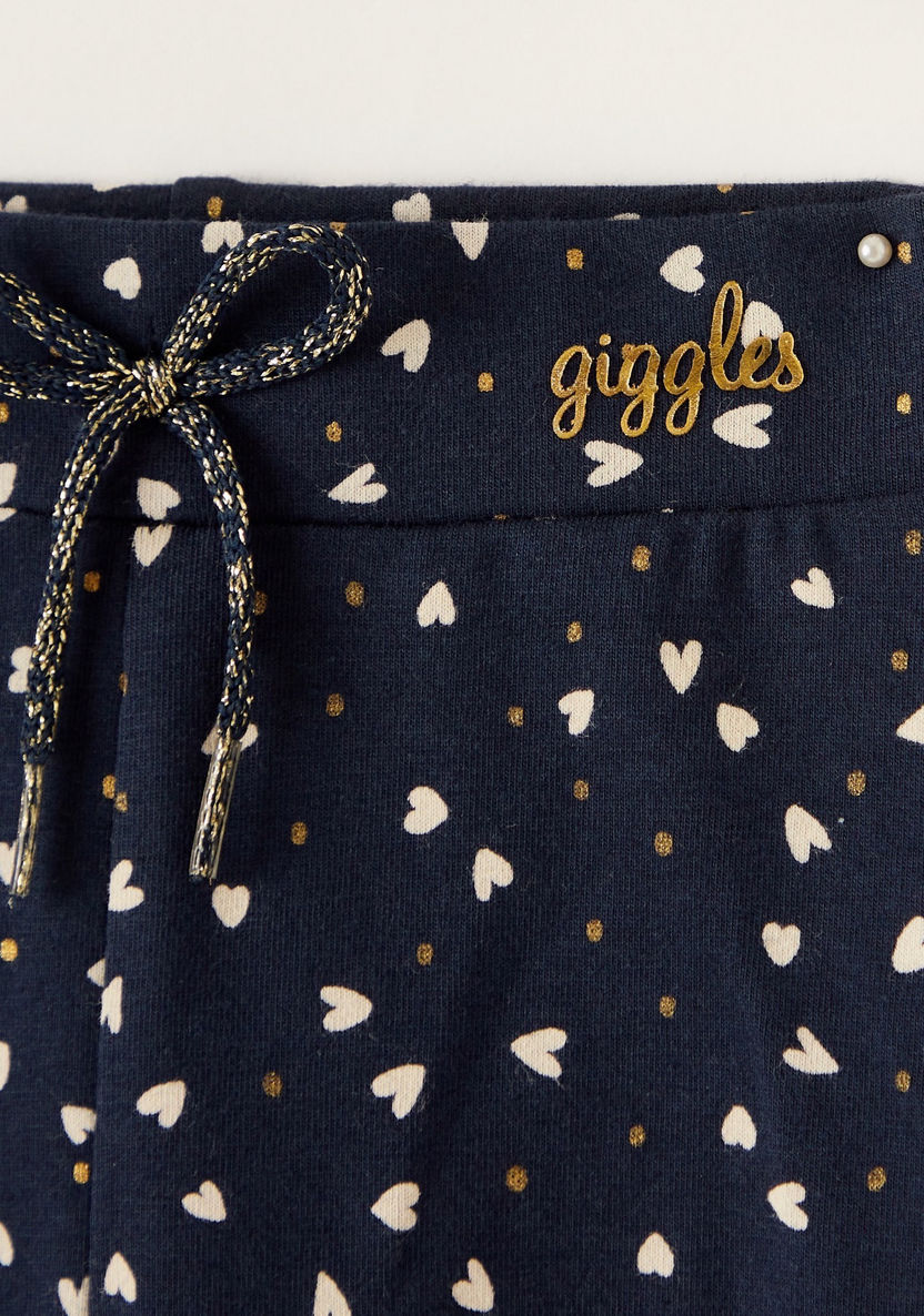 Giggles All-Over Heart Print Pyjamas with Drawstring Closure-Pyjama Sets-image-1