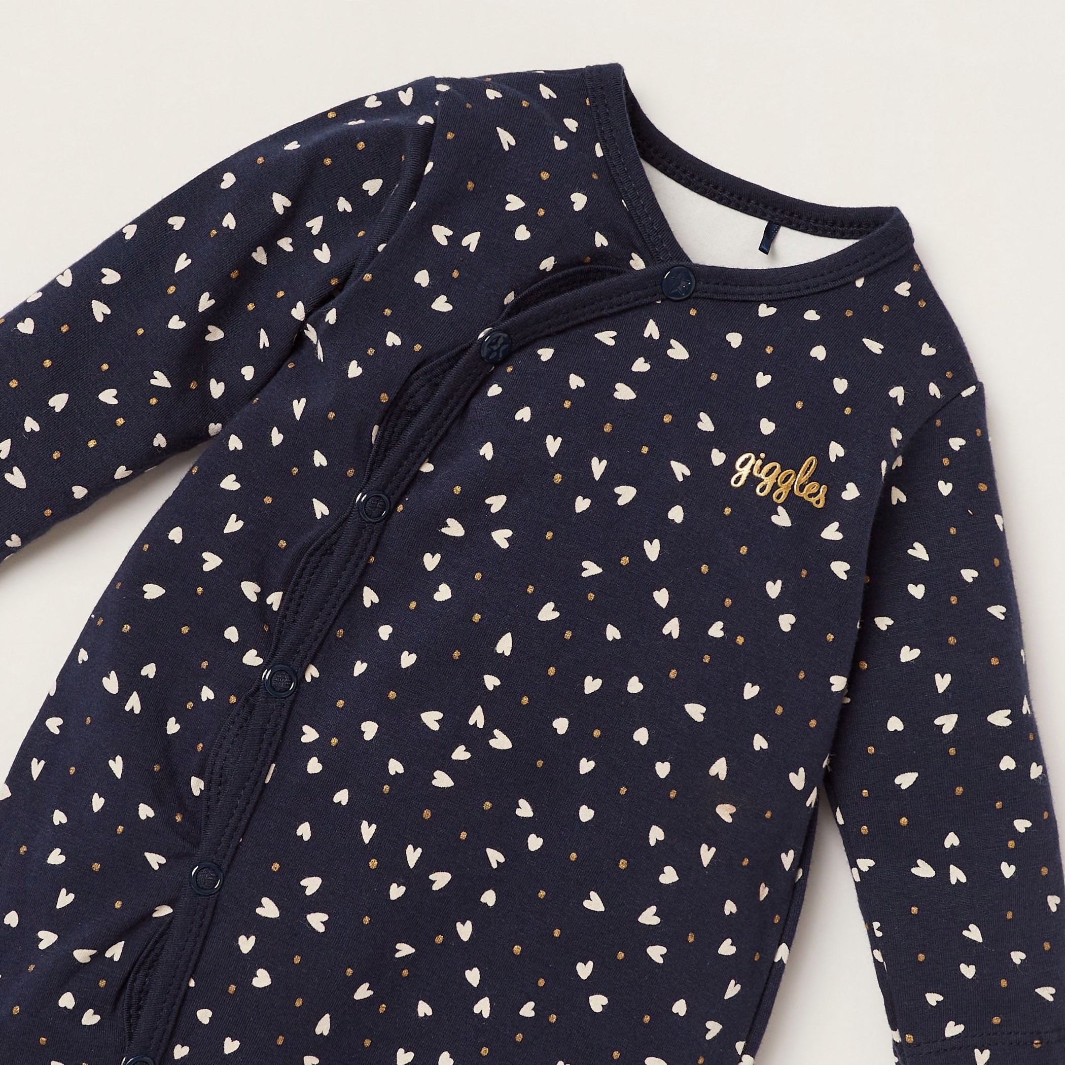 بدلة نوم بأكمام طويلة وطبعات تزينها بالكامل من جيجلز-baby-girls-clothing-nightwear-sleepsuits-image-2