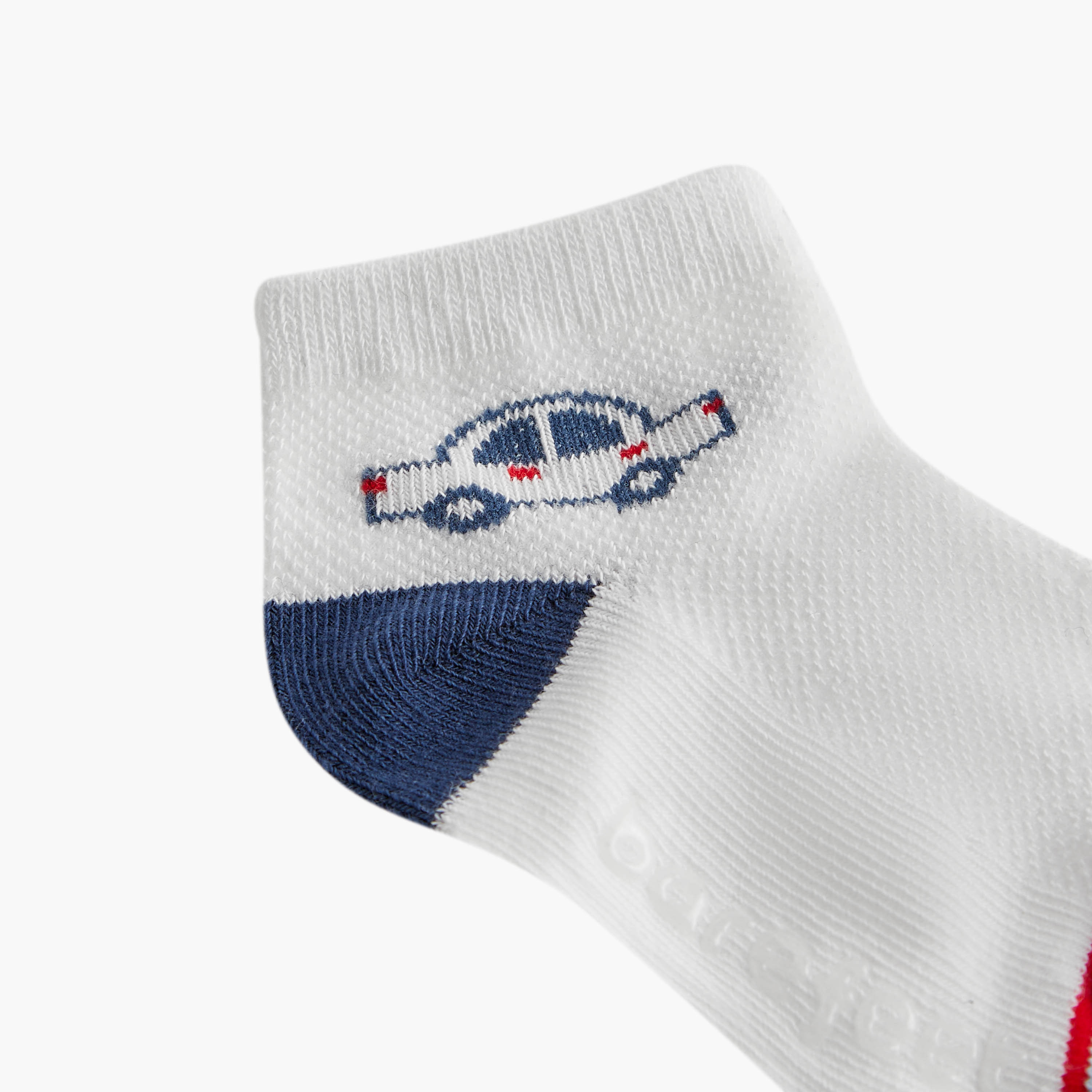 Barefeet Car Print Ankle Length Socks - Set of 5-baby-boys-accessories-socks-image-3