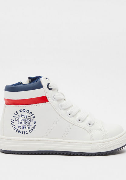 Lee Cooper Boy's Striped Sneakers with Zip Closure