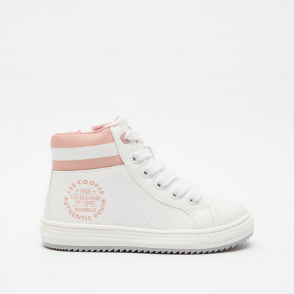 Lee Cooper Girl's Sneakers with Logo Print and Zip Closure