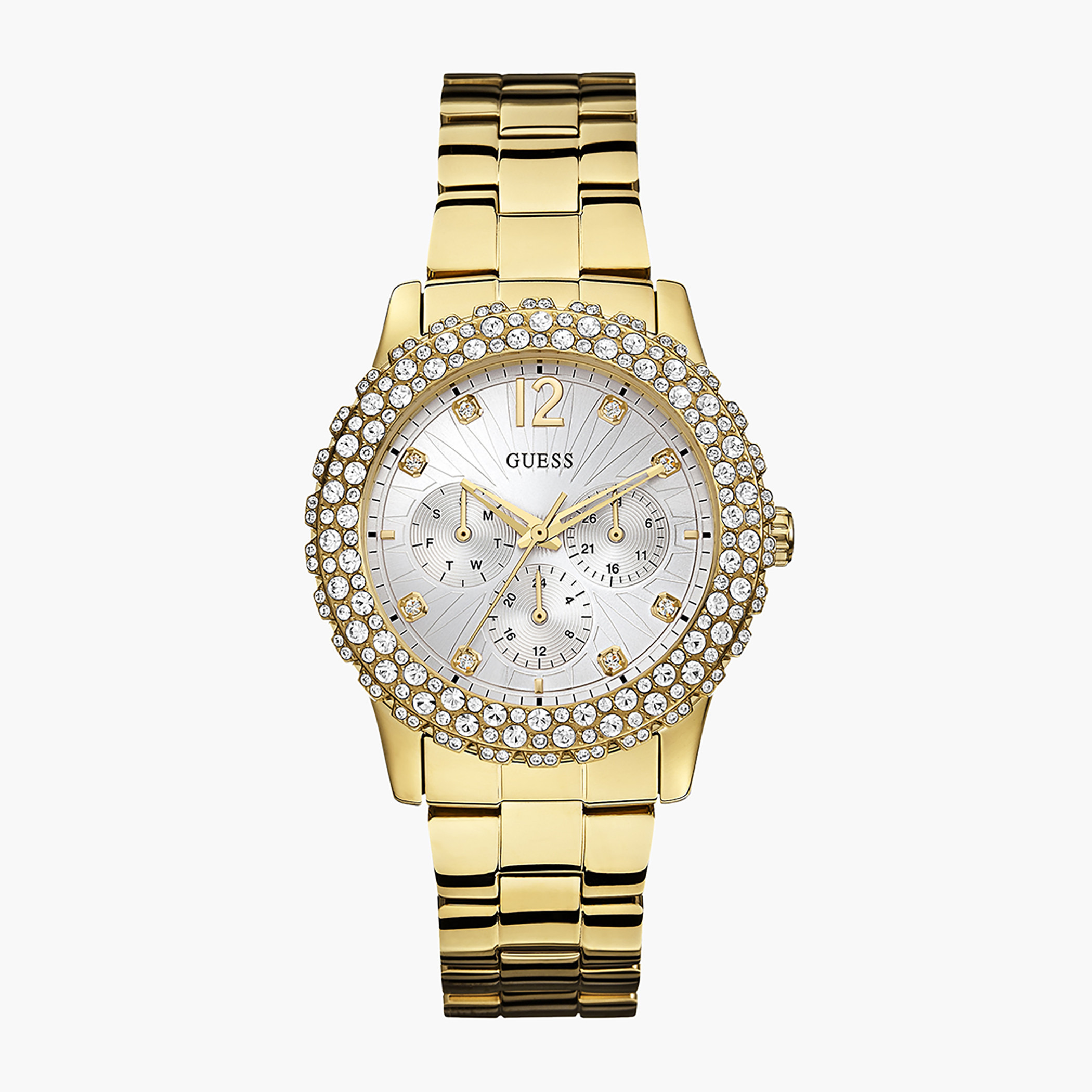 Buy Women s Guess Women s Dazzler Gold Analog Metal Strap Watch