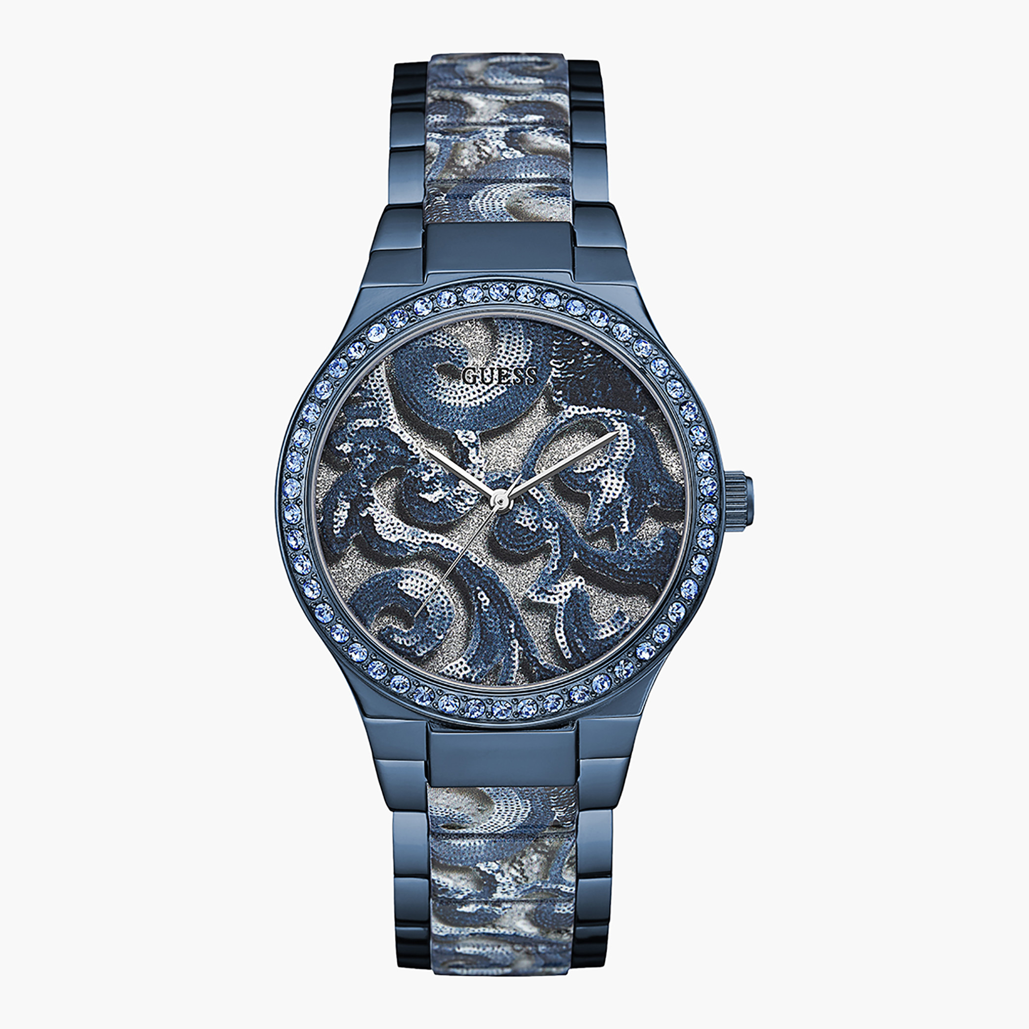 Guess Women's Baroque Print Analog Metal Strap Watch W0843L2 | 39 MM-women-watchesandjewellery-watches-image-1