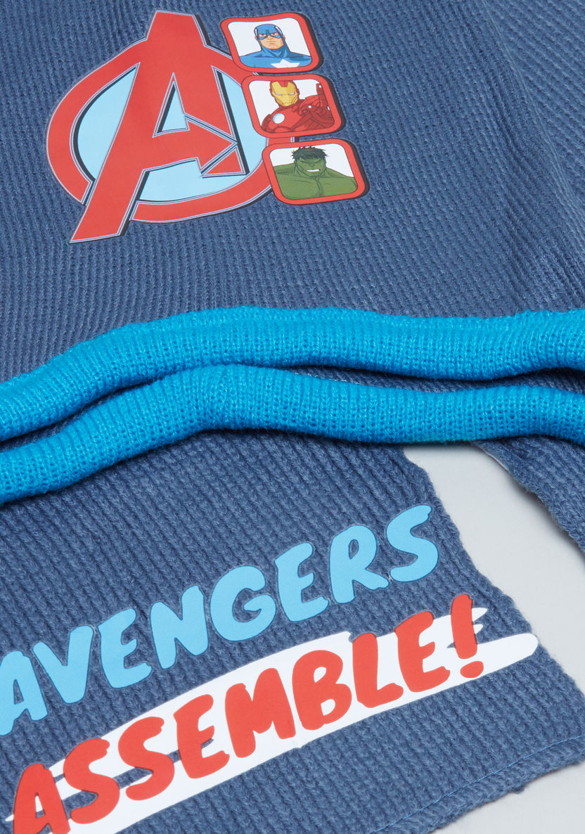 Avengers Printed Beanie Cap with Scarf-Caps-image-3