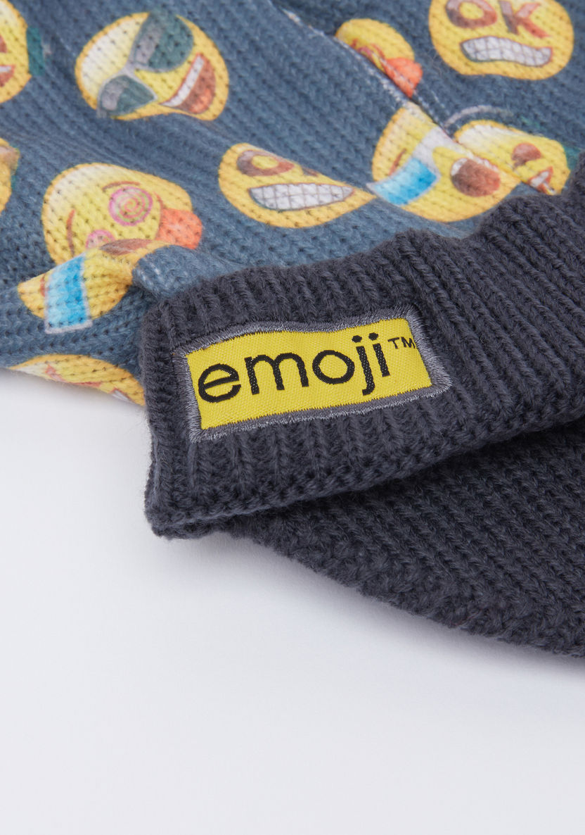 Emoji Printed Winter Cap-Caps-image-2