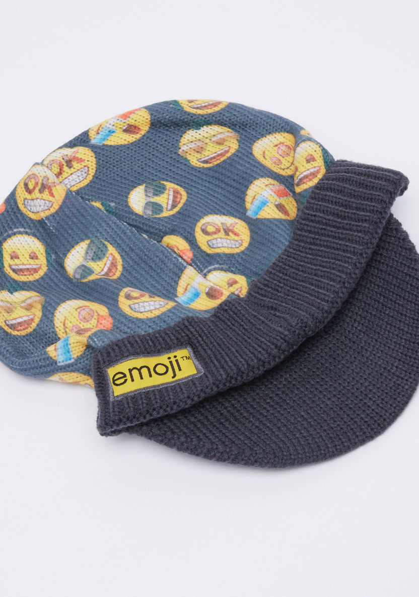 Emoji Printed Winter Cap-Caps-image-3