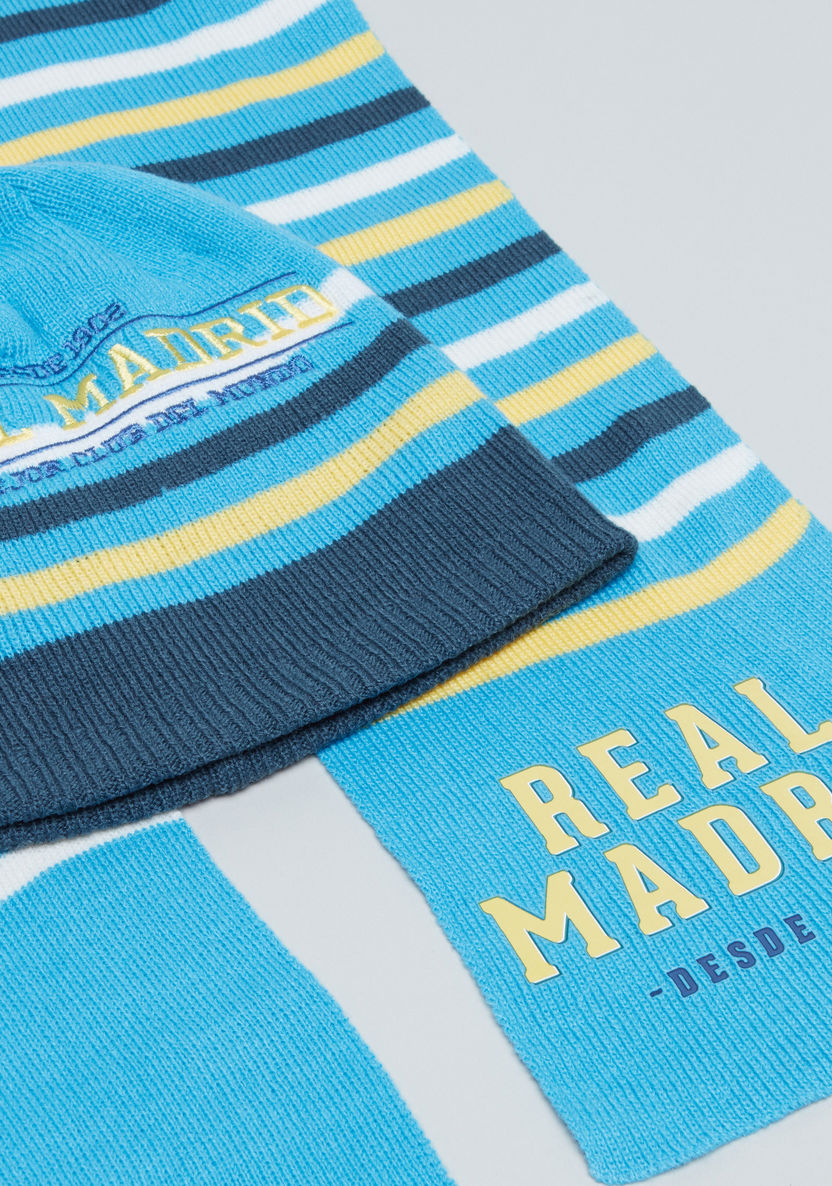 Real Madrid Printed Scarf with Embroidered Cap-Caps-image-3