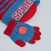 Spider-Man Striped Beanie Cap with Printed Gloves-Caps-thumbnail-3