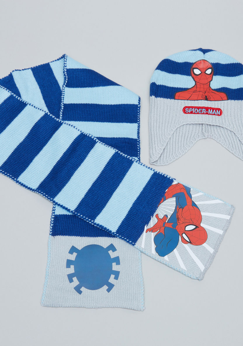 Spider-Man Printed Cap with Scarf-Caps-image-0