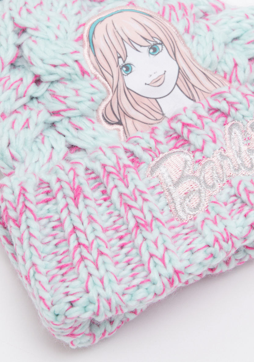 Barbie Textured Beanie Cap with Pom-Pom Detail-Caps-image-2