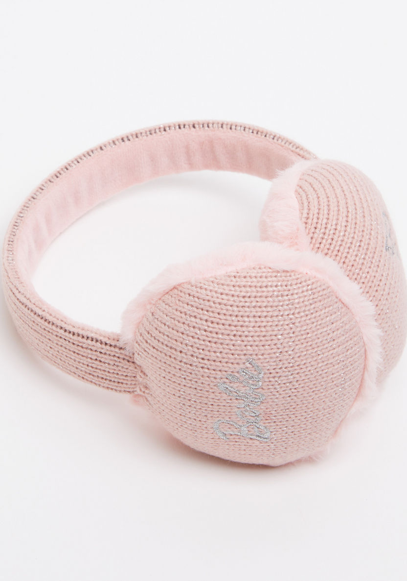 Barbie Embroidered Textured Earmuffs-Mittens-image-0
