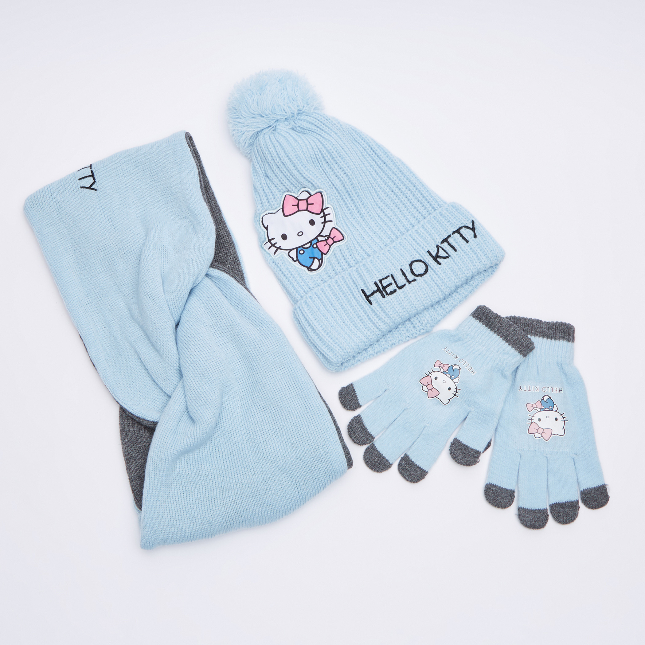 Hello Kitty Printed 3-Piece Winter Accessory Set-girls-accessories-scarves-image-1