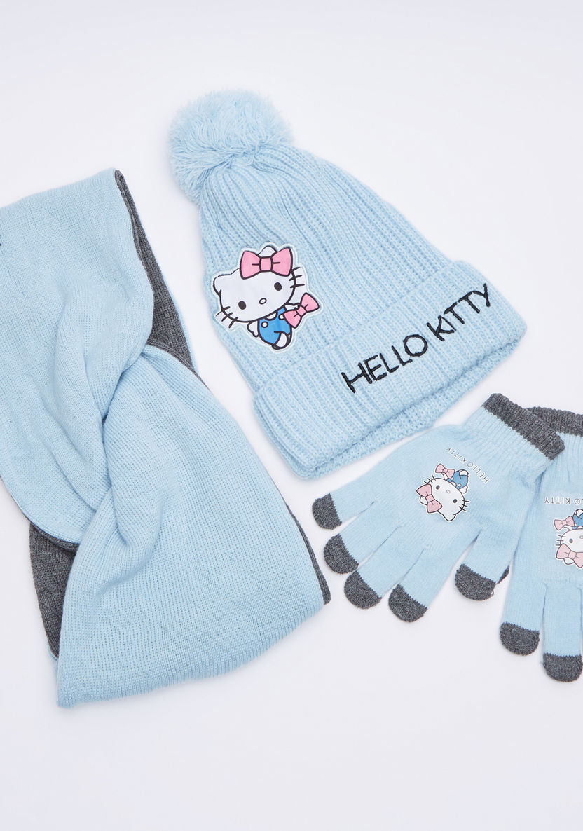 Hello Kitty Printed 3-Piece Winter Accessory Set-Scarves-image-0