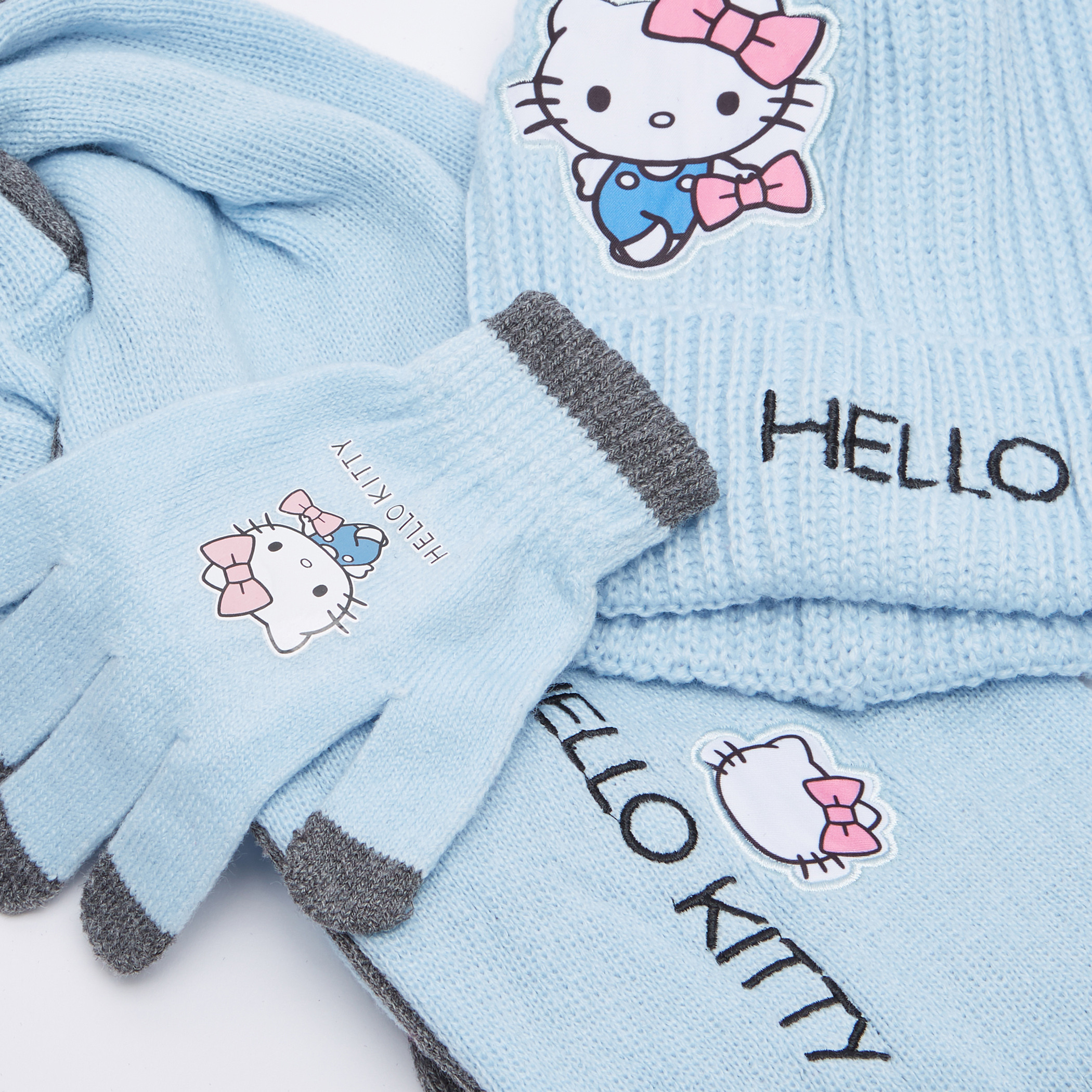 Hello Kitty Printed 3-Piece Winter Accessory Set-girls-accessories-scarves-image-5