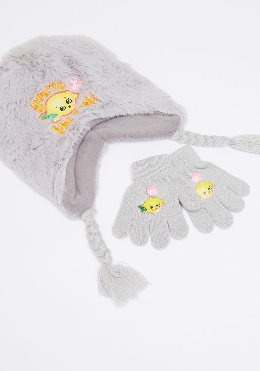 Shopkins Embroidered Winter Cap with Gloves-Caps-image-0