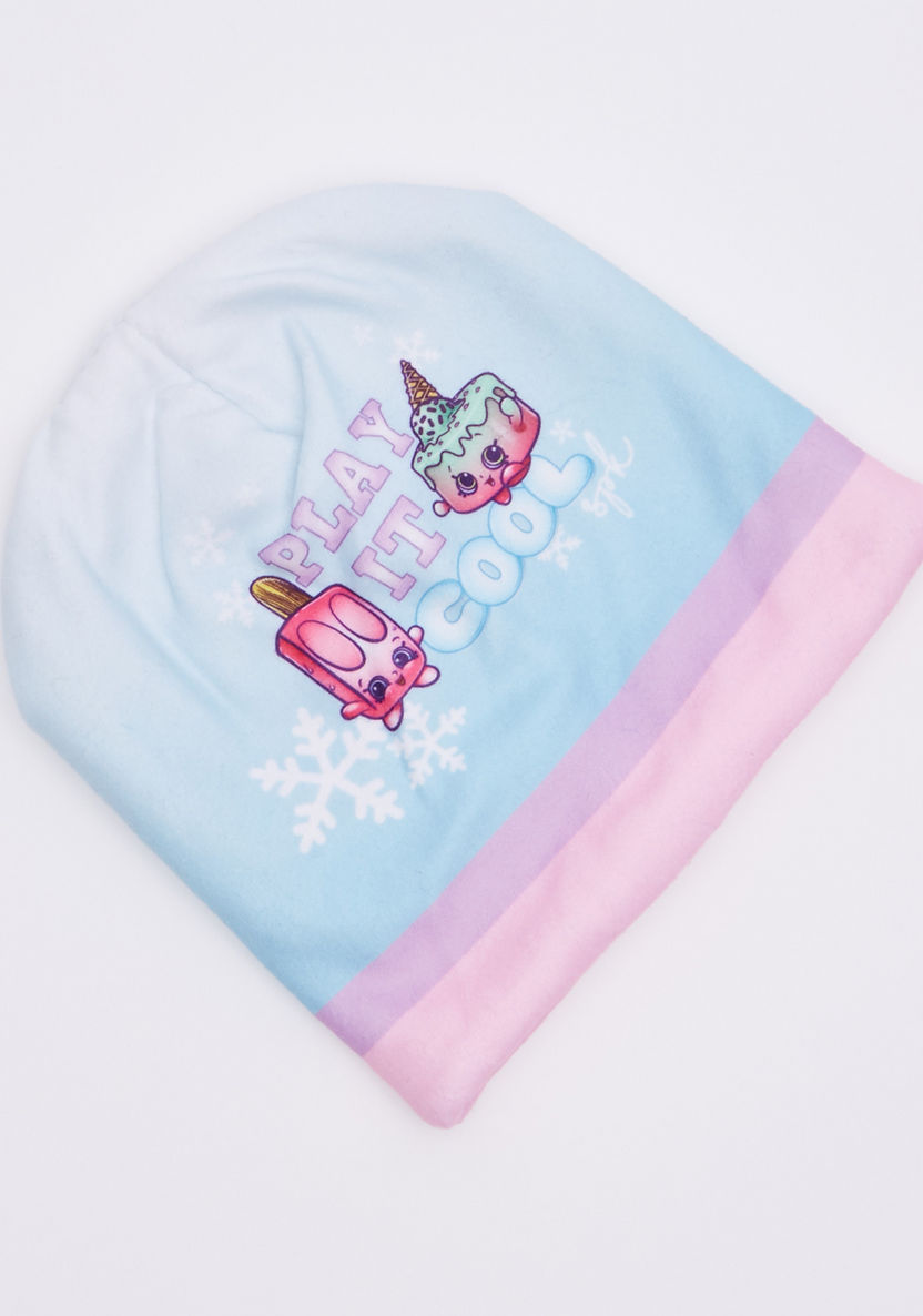 Shopkins Printed Scarf with Beanie Cap-Caps-image-1