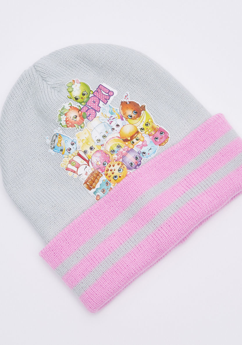 Shopkins Printed Beanie Cap with Gloves-Caps-image-1