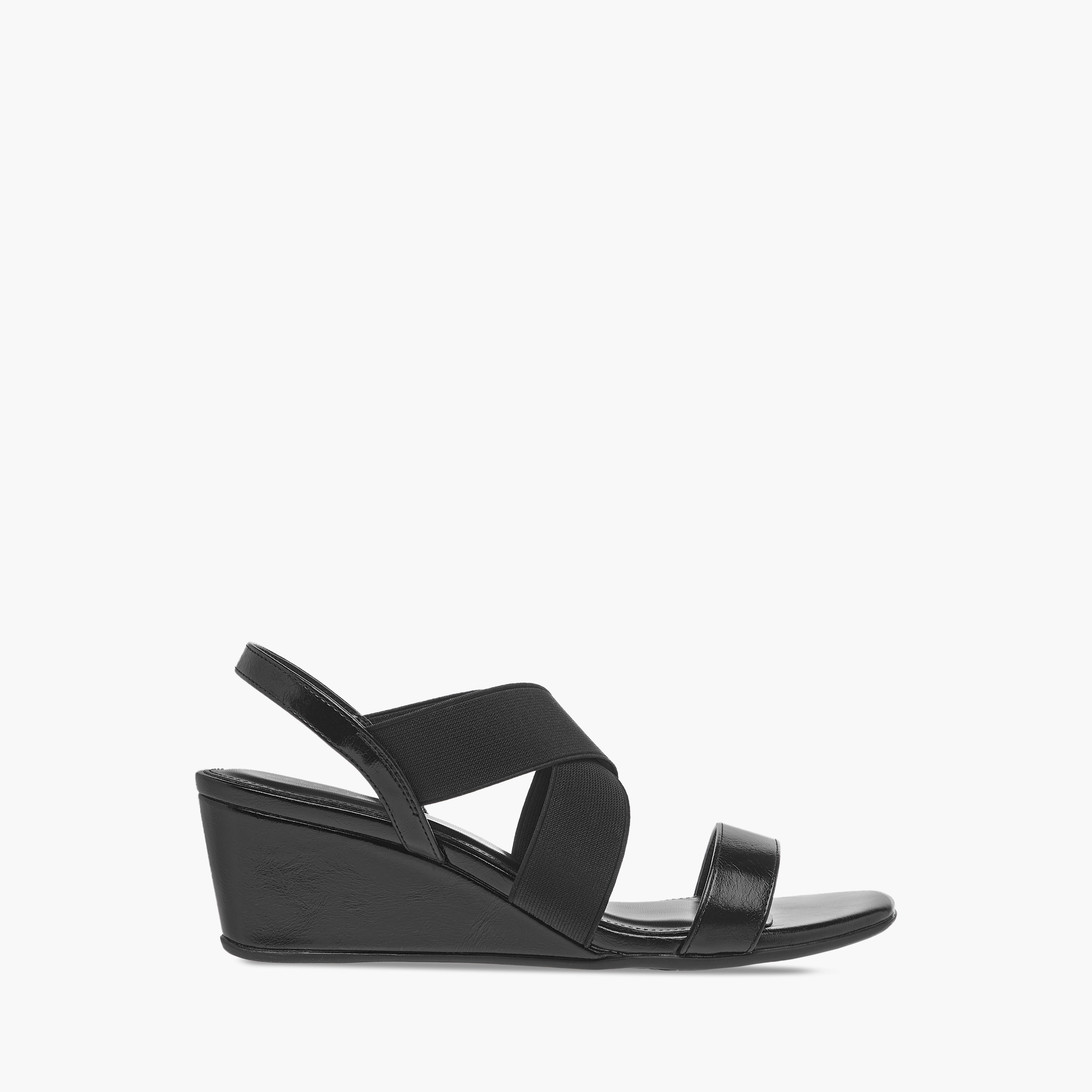 Celeste Women's Solid Cross Strap Sandals with Wedge Heels-women-shoes-sandals-heeled-image-3