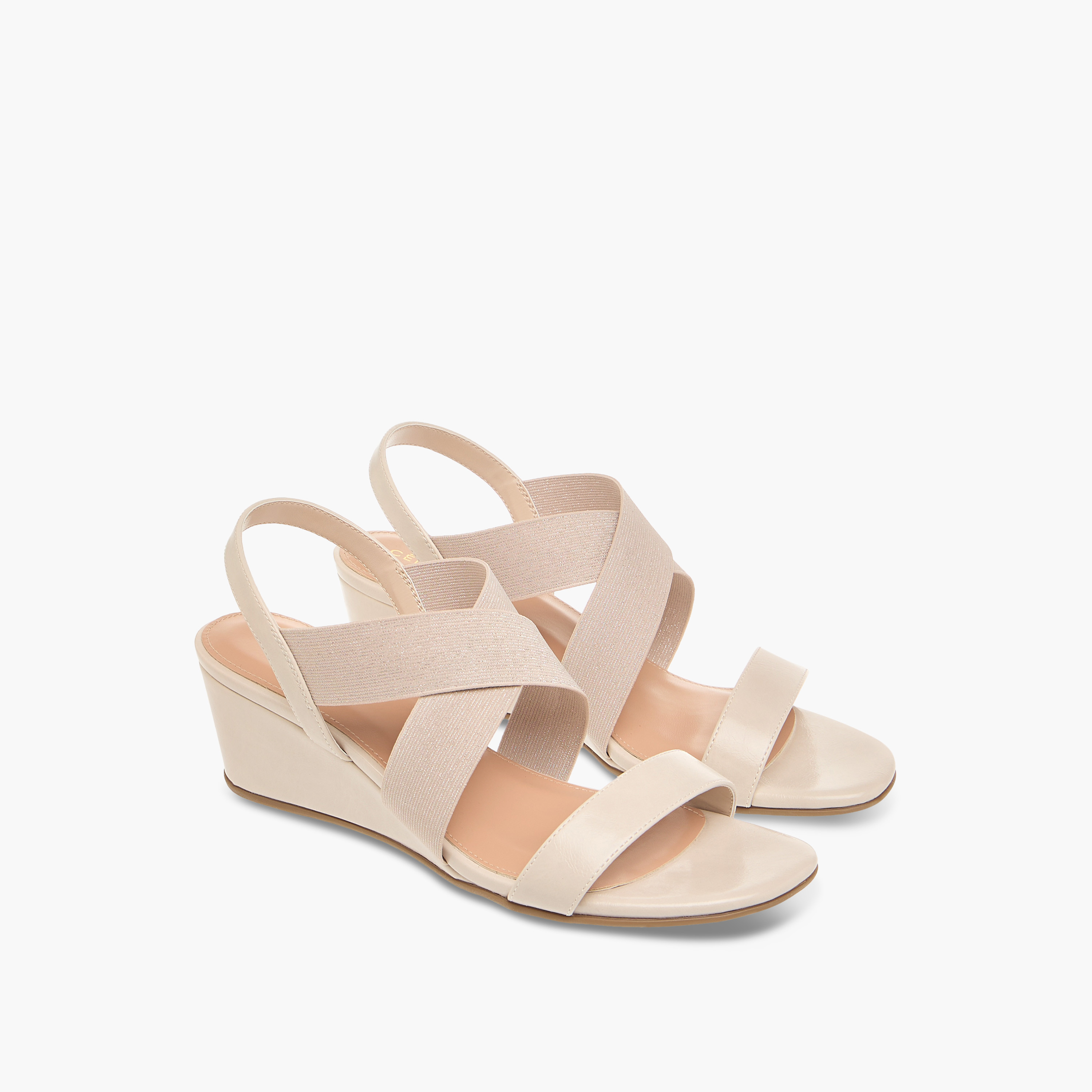 Celeste Women's Solid Cross Strap Sandals with Wedge Heels-women-shoes-sandals-heeled-image-6